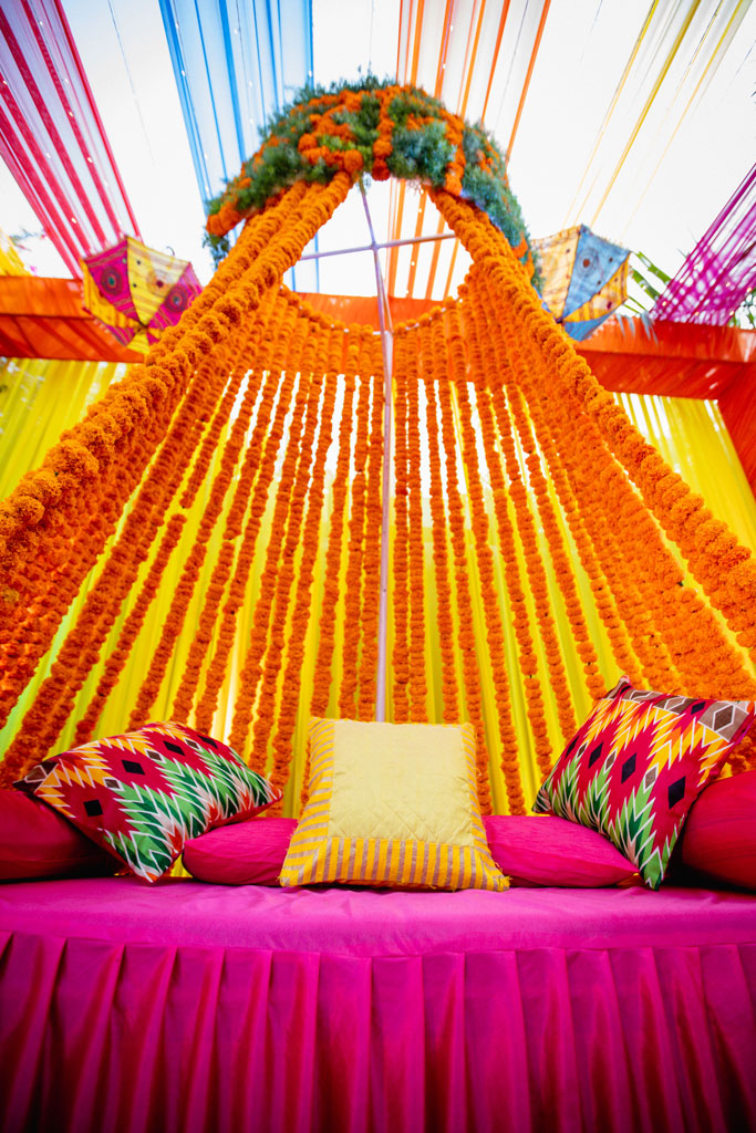 marigold decor for a wedding